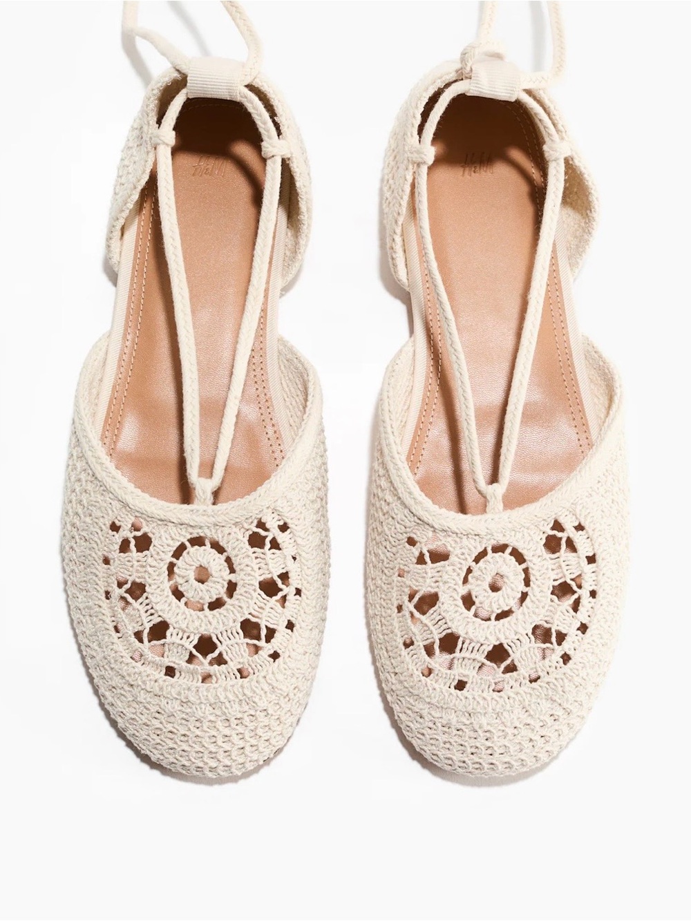 HM 100% cotton crochet ballet flats